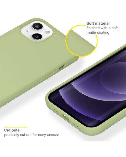 Accezz Liquid Silicone Backcover iPhone 13 - Groen / Grün  / Green