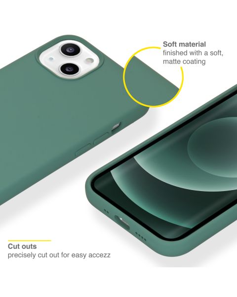Accezz Liquid Silicone Backcover iPhone 13 Mini - Donkergroen / Dunkelgrün  / Dark Green