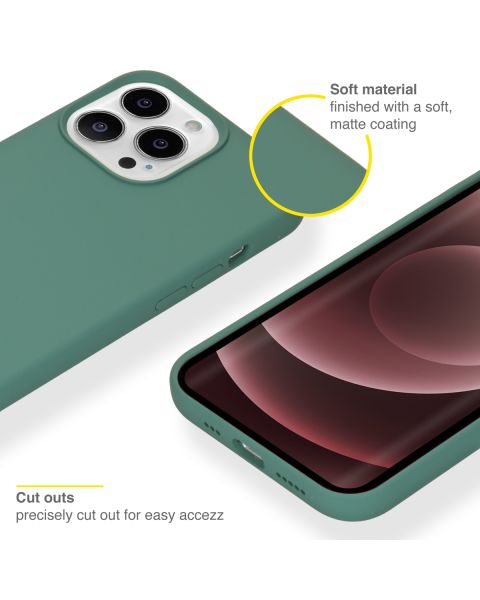 Accezz Liquid Silicone Backcover iPhone 13 Pro Max - Donkergroen / Dunkelgrün  / Dark Green