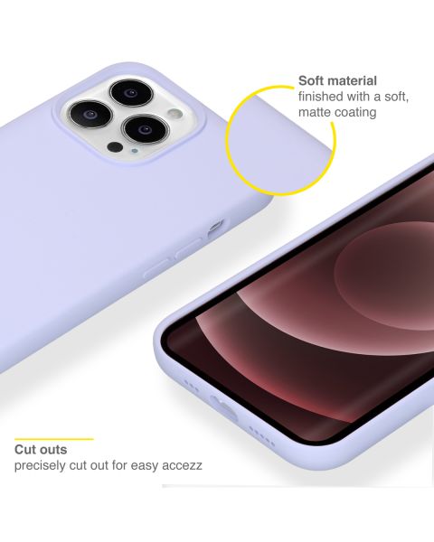 Accezz Liquid Silicone Backcover iPhone 13 Pro Max - Paars / Violett  / Purple