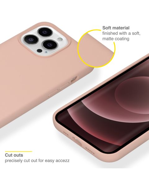 Accezz Liquid Silicone Backcover iPhone 13 Pro Max - Roze / Rosa / Pink