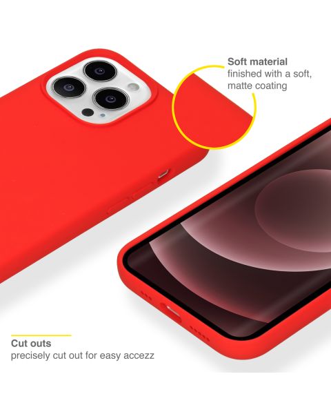 Accezz Liquid Silicone Backcover iPhone 13 Pro Max - Rood / Rot / Red
