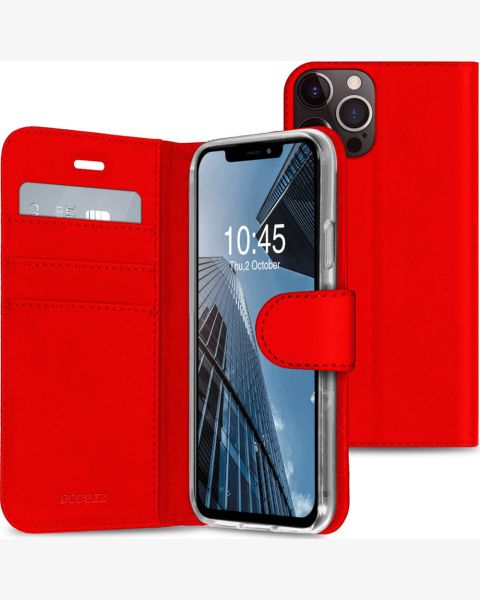 Accezz Wallet Softcase Bookcase iPhone 13 Pro Max - Rood / Rot / Red