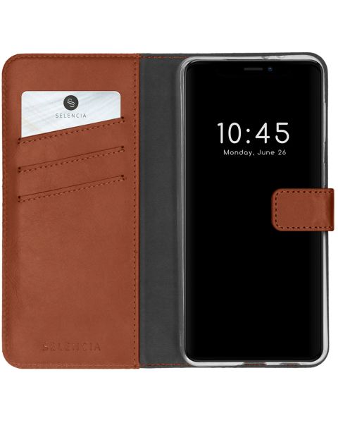 Selencia Echt Lederen Bookcase iPhone 13 Pro - Lichtbruin / Hellbraun  / Light Brown