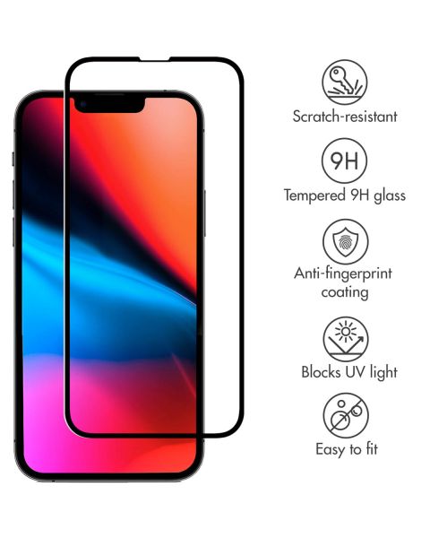 Selencia Gehard Glas Premium Screenprotector iPhone 13 Pro Max / 14 Plus - Zwart / Schwarz / Black