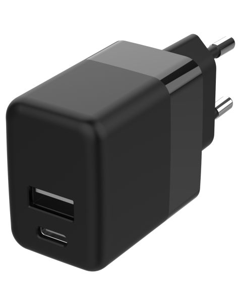 Wall Charger 20W + Micro-USB naar USB kabel - 1 meter -Zwart - Zwart