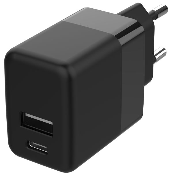 Accezz Wall Charger 20W + Micro-USB naar USB kabel - 1 meter - Zwart / Schwarz / Black