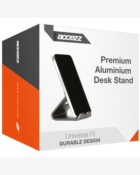 Accezz Telefoonhouder bureau - Tablethouder bureau - Premium - Aluminium - Grijs / Grau   / Gray
