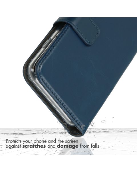 Selencia Echt Lederen Bookcase Samsung Galaxy S22 - Blauw / Blau / Blue