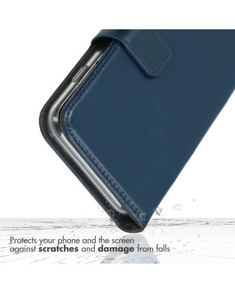 Selencia Echt Lederen Bookcase Samsung Galaxy S22 Plus - Blauw / Blau / Blue