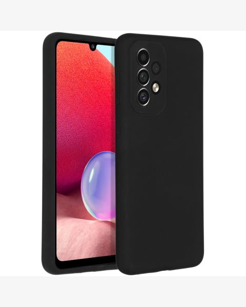 Accezz Liquid Silicone Backcover Samsung Galaxy A33 - Zwart / Schwarz / Black