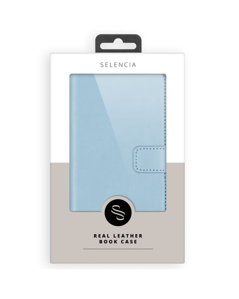Selencia Echt Lederen Bookcase Samsung Galaxy A33 - Air Blue