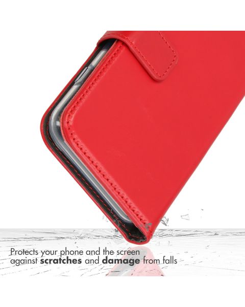 Selencia Echt Lederen Bookcase Samsung Galaxy A33 - Rood / Rot / Red