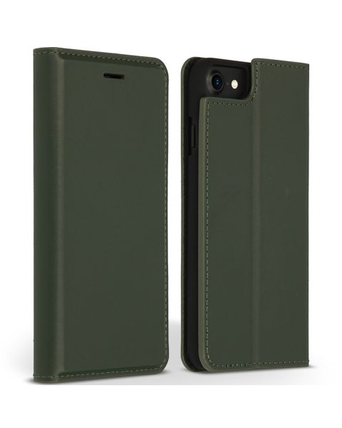 Accezz Premium Leather Slim Bookcase iPhone SE (2022 / 2020) / 8 / 7 / 6(s) - Groen / Grün  / Green