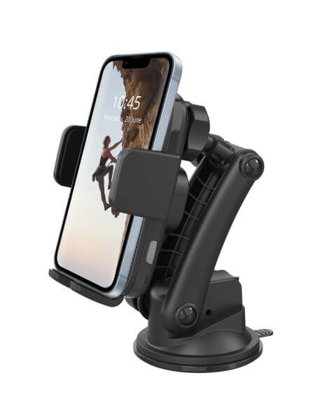 Accezz Telefoonhouder auto - Draadloze oplader - Dashboard en voorruit - Zwart / Schwarz / Black