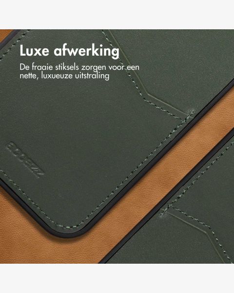 Accezz Premium Leather Card Slot Backcover Samsung Galaxy S21 - Groen / Grün  / Green
