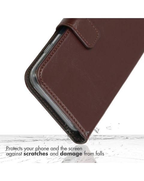 Selencia Echt Lederen Bookcase iPhone 14 Pro - Bruin / Braun  / Brown