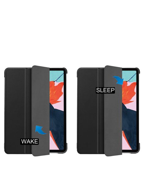 Accezz Trifold Bookcase iPad Air (2022 / 2020) - Zwart / Schwarz / Black