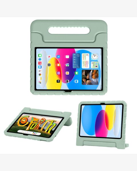 Accezz Kidsproof Backcover met handvat iPad 10 (2022) 10.9 inch - Olijfgroen / Grün  / Green