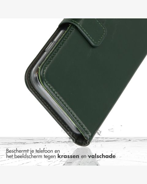 Selencia Echt Lederen Bookcase Samsung Galaxy S23 - Groen / Grün  / Green