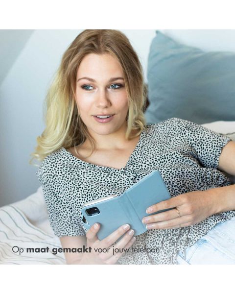 Selencia Echt Lederen Bookcase Samsung Galaxy S23 Plus - Air Blue