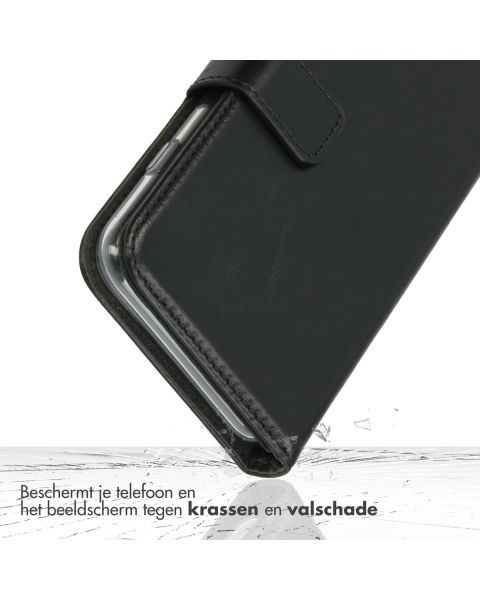 Selencia Echt Lederen Bookcase Samsung Galaxy S23 Plus - Zwart / Schwarz / Black