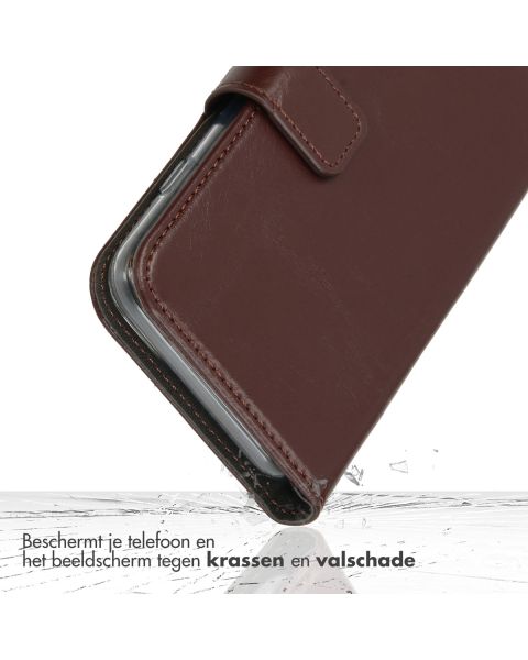 Selencia Echt Lederen Bookcase Samsung Galaxy S23 Ultra - Bruin / Braun  / Brown