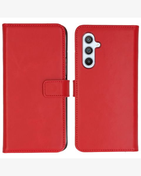 Selencia Echt Lederen Bookcase Samsung Galaxy A54 (5G) - Rood / Rot / Red