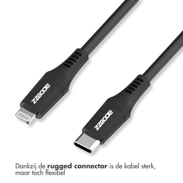 Accezz Lightning naar USB-C kabel - MFi certificering - 1 meter - Zwart / Schwarz / Black