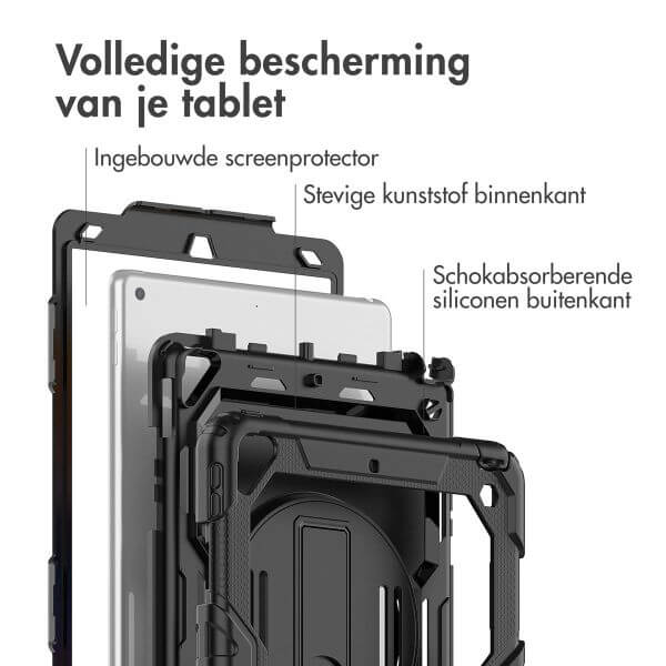 Accezz Rugged Backcover met schouderstrap iPad Air 10.5 / Pro 10.5 - Zwart / Schwarz / Black