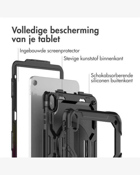 Accezz Rugged Backcover met schouderstrap iPad 10.9 (2022) - Zwart / Schwarz / Black