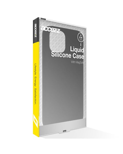 Accezz Liquid Silicone Backcover met MagSafe iPhone 15 Plus - Zwart / Schwarz / Black
