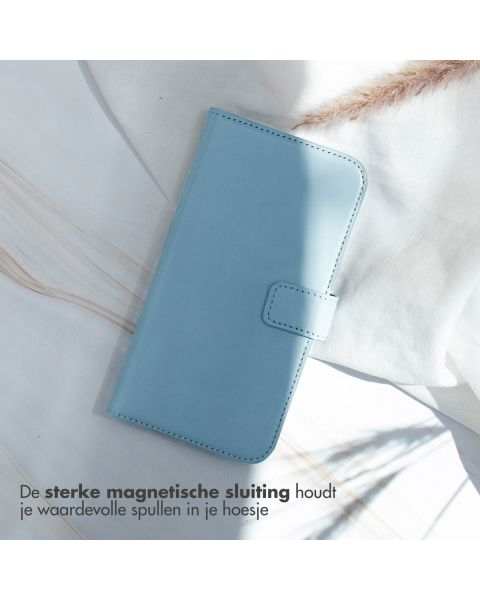 Selencia Echt Lederen Bookcase iPhone 15 - Air Blue