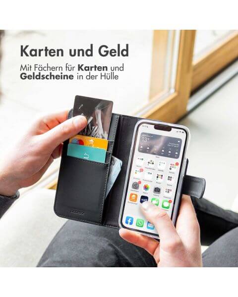 Accezz Wallet Softcase Bookcase iPhone 15 Pro - Zwart / Schwarz / Black