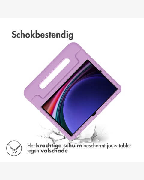 Accezz Kidsproof Backcover met handvat Samsung Galaxy Tab S9 / Tab S9 FE - Lila