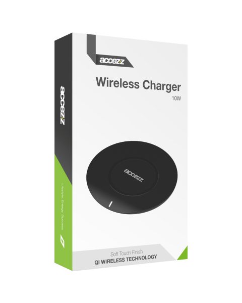 Accezz Qi Soft Touch Wireless Charger - Draadloze oplader - 10 Watt - Zwart / Schwarz / Black