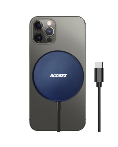 Accezz MagSafe Wireless Charger - MagSafe oplader met USB-C aansluiting - 15 Watt - Blauw / Blau / Blue