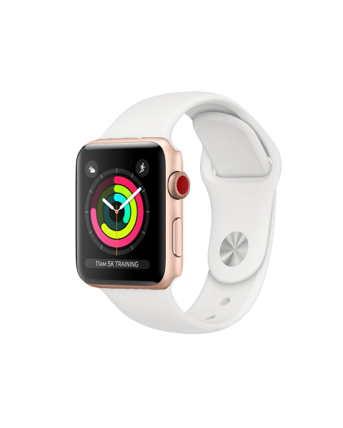 Apple Watch Series 3 | 42mm | Aluminium Case Goud | Wit sportbandje | GPS | WiFi + 4G