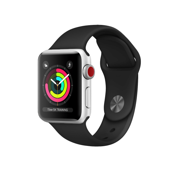 Apple Watch Series 3 | 42mm | Aluminium Case Zilver | Zwart sportbandje | GPS | WiFi + 4G