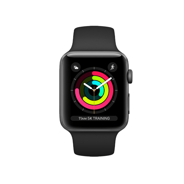 Apple Watch Series 3 | 42mm | Aluminium Case Spacegrijs | Zwart sportbandje | GPS | WiFi