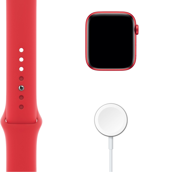 Apple Watch series 6 | 44mm | Aluminium Case Rood | Rood sportbandje | GPS | WiFi