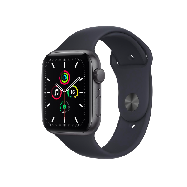 Apple Watch Series SE | 44mm | Aluminium Case Spacegrijs | Zwart sportbandje | GPS | WiFi