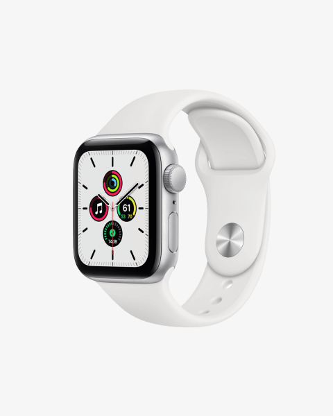 Apple Watch Series SE | 40mm | Aluminium Case Zilver | Wit sportbandje | GPS | WiFi