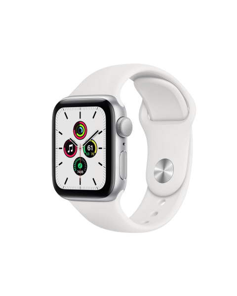 Apple Watch Series SE | 40mm | Aluminium Case Zilver | Wit sportbandje | GPS | WiFi