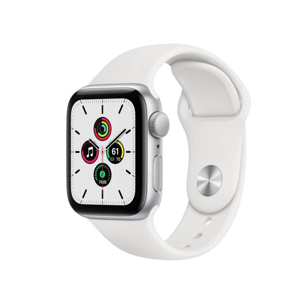 Apple Watch Series SE | 40mm | Aluminium Case Zilver | Wit sportbandje | GPS | WiFi + 4G