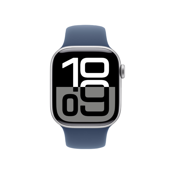 Apple Watch Series 10 | 42mm | Aluminium Case Zilver | S/M Blauw sportbandje | GPS | WiFi