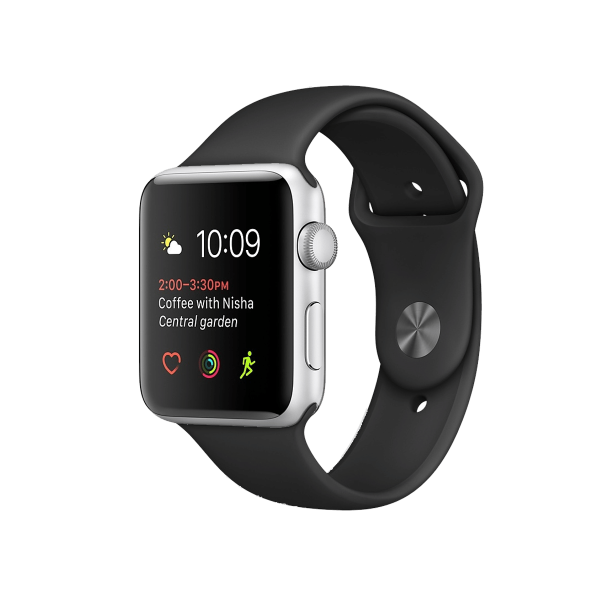 Apple Watch Series 2 | 42mm | Aluminium Case Zilver | Zwart sportbandje | GPS | WiFi