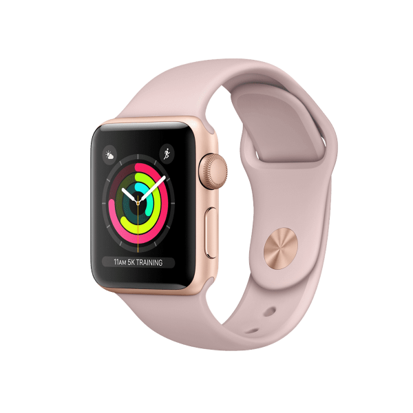 Apple Watch Series 3 | 38mm | Aluminium Case Goud | Roze sportbandje | GPS | WiFi