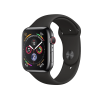 Apple Watch Series 4 | 44mm | Stainless Steel Case Zwart | Zwart sportbandje | GPS | WiFi + 4G