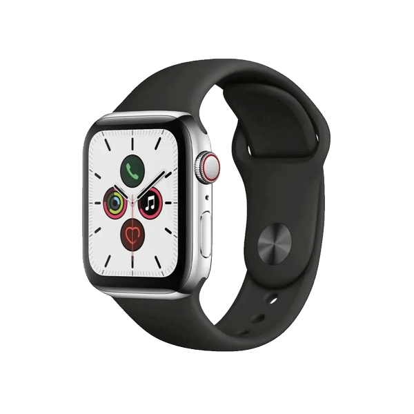 Apple Watch Series 5 | 40mm | Titanium Case Zilver | Zwart sportbandje | GPS | WiFi + 4G